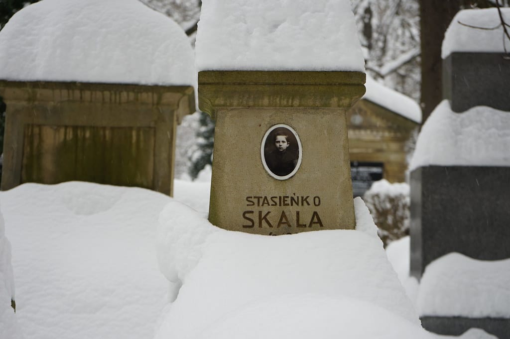 Dans le cimetière Rakowicki à Cracovie.