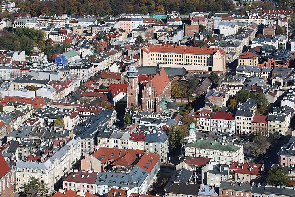 Vue aérienne du quartier de Kazimierz à Cracovie - Photo d'Ingo Mehling