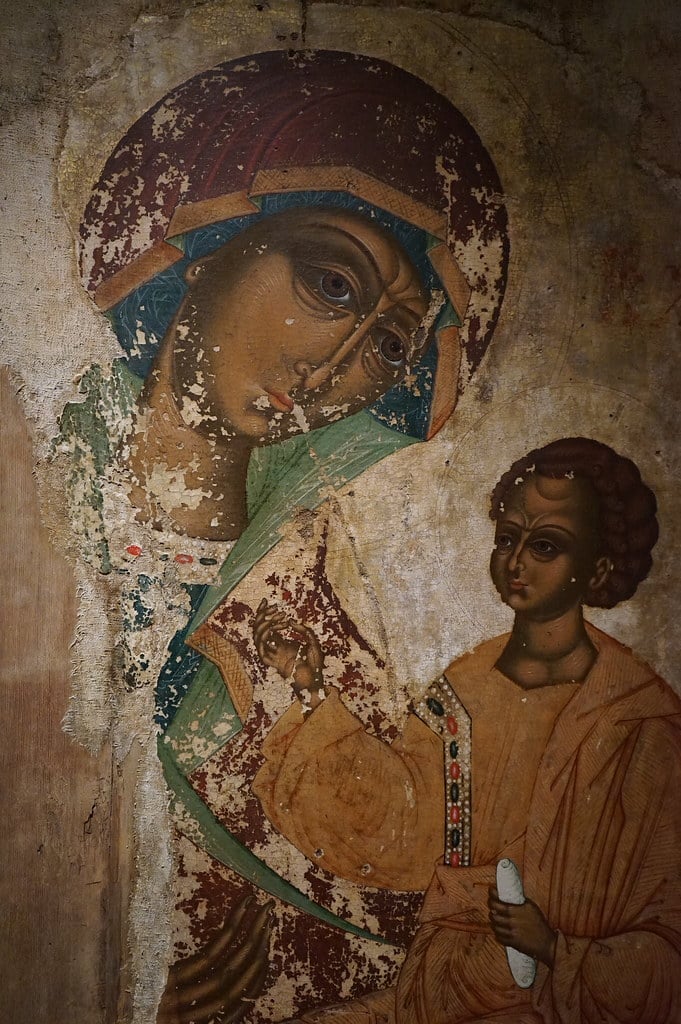 Icone de Lituanie (1500) au musée d'art sacré Ciolek à Cracovie.