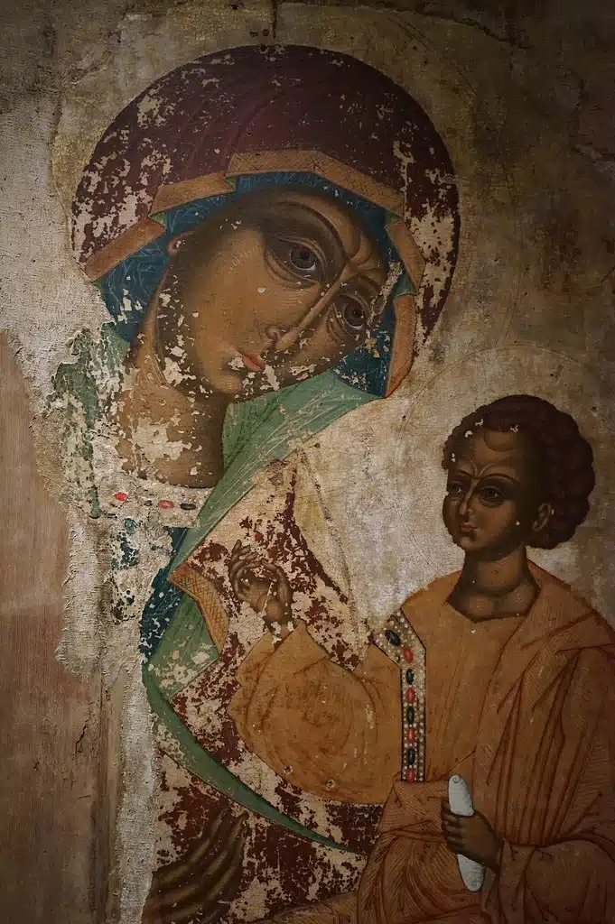 Icone de Lituanie (1500) au musée d'art sacré Ciolek à Cracovie.