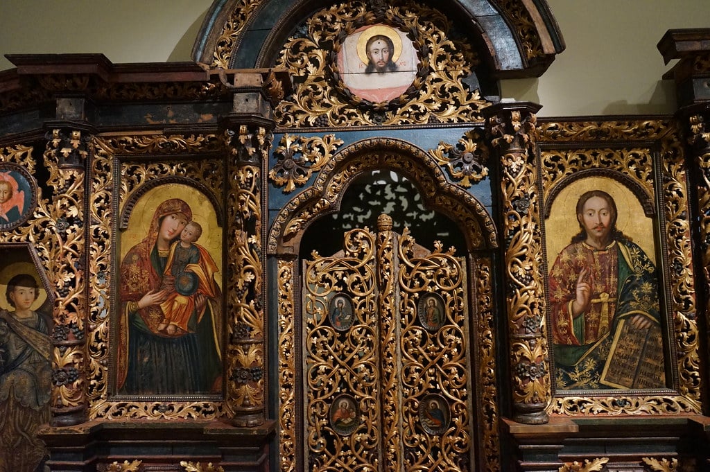 Iconostase de la région de Kiev au musée d'art sacré Ciolek à Cracovie.
