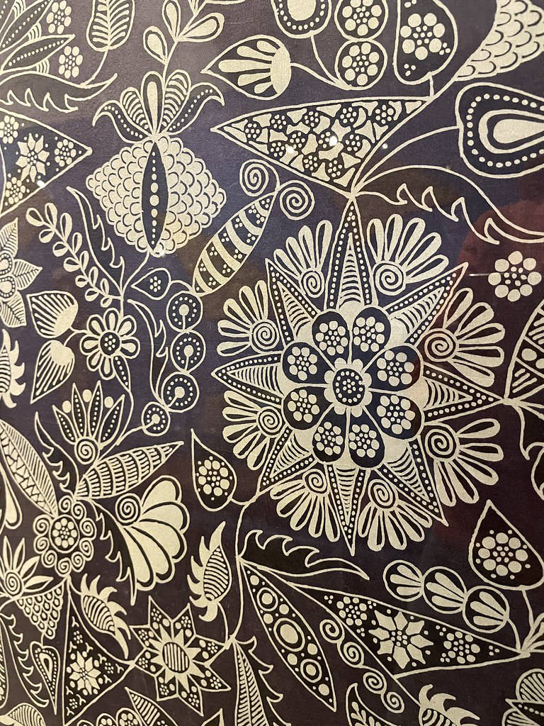 Motif imprimé en batik au musée ethnographique de Cracovie.