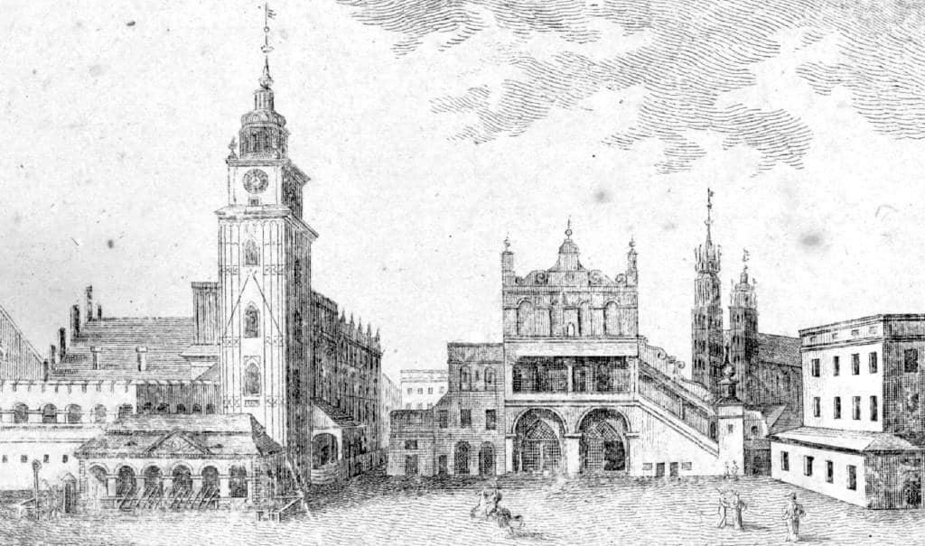 Ratusz de Cracovie par Michal Stachowicz vers 1800 (?).