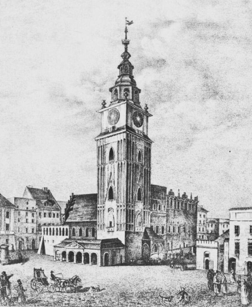 Ratusz de Cracovie par Cerchy vers 1800 (?).