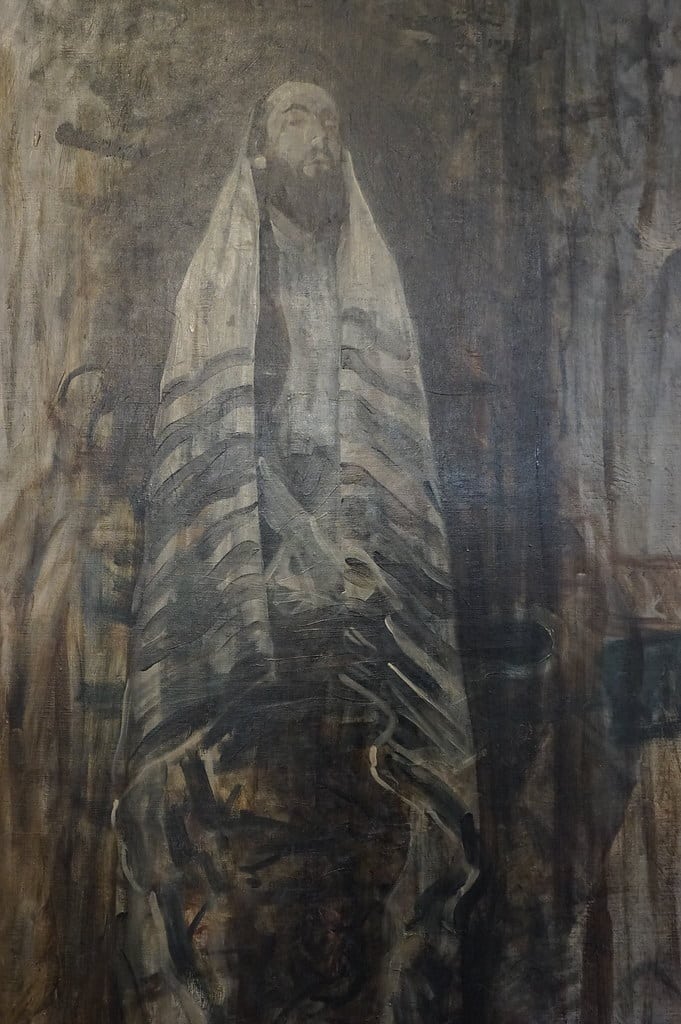 Détails d'une étude pour le tableau "Pogrom de Kiev" par Stanislaw Fabijanski (1905) dans le Musée du Judaisme de Cracovie.
