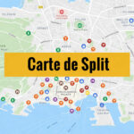 Carte de Split avec tous les lieux du guide