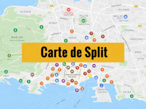 Carte de Split avec tous les lieux du guide
