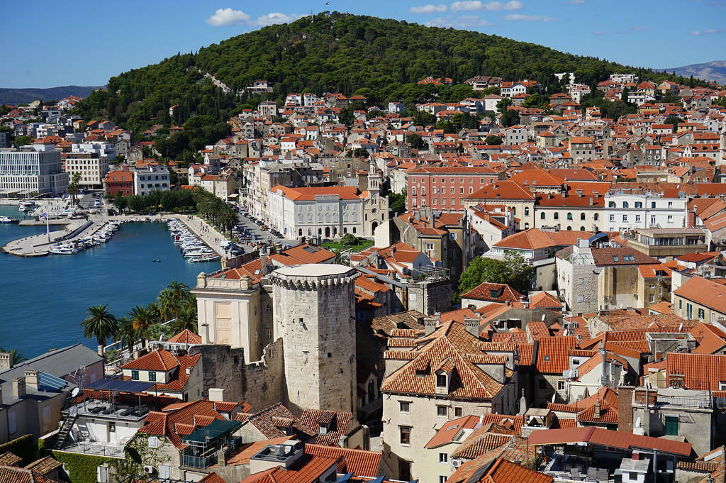 Vue depuis le clocher de la cathédrale de Split.