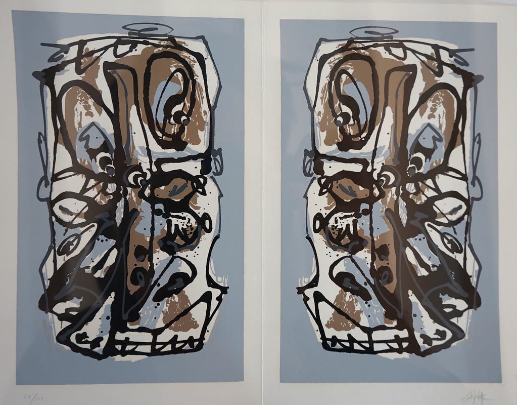 Oeuvre d' Antonio Saura au musée d'art contemporain Antonio Perez à Cuenca.