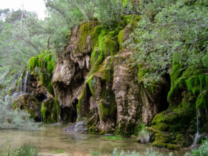 Monumento Natural del Nacimiento del Río Cuervo : Rivière et cascades
