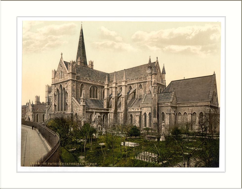 Photochrome de la cathédrale St. Patricks à Dublin.