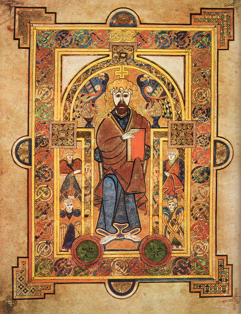 Book of Kells dans la bibliothèque du Trinity College à Dublin.