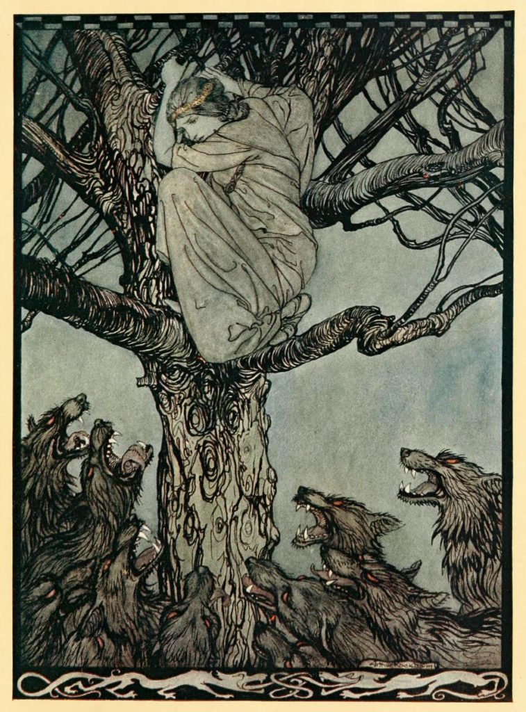 Illustration d'une légende irlandaise par Arthur Rackham