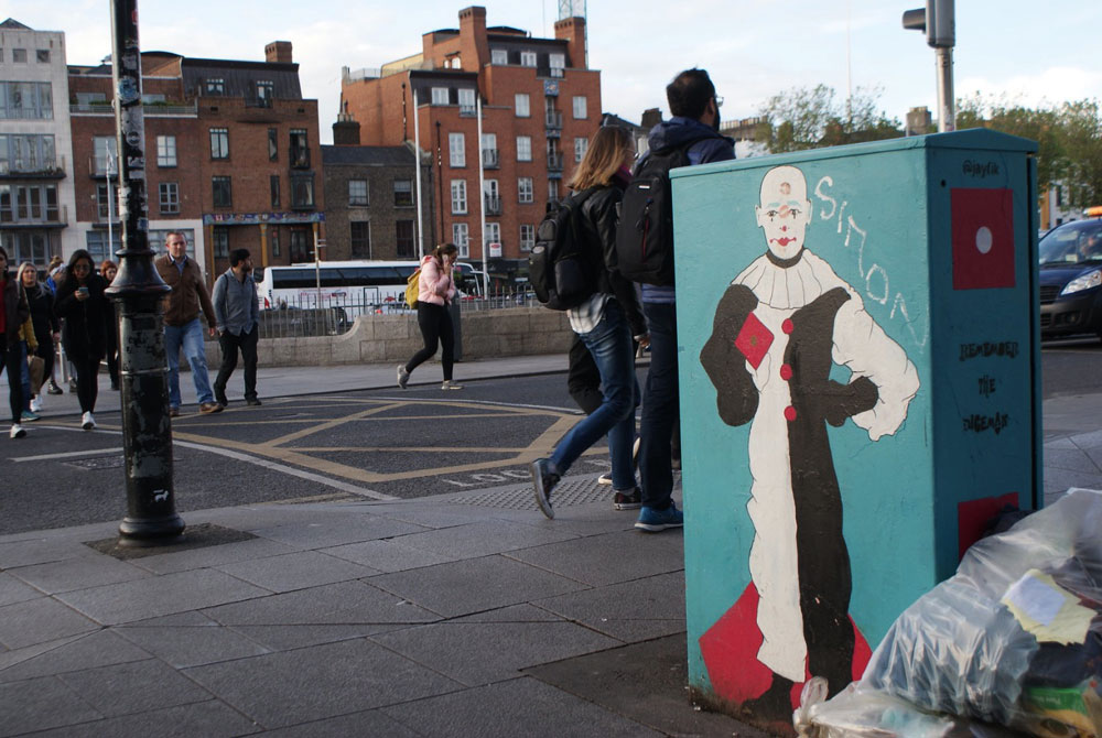 Street art dans le quartier de Temple Bar à Dublin.