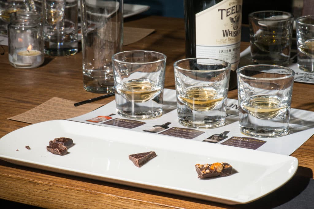 Dégustation chocolat-whisky à la Teeling Distillery de Dublin.