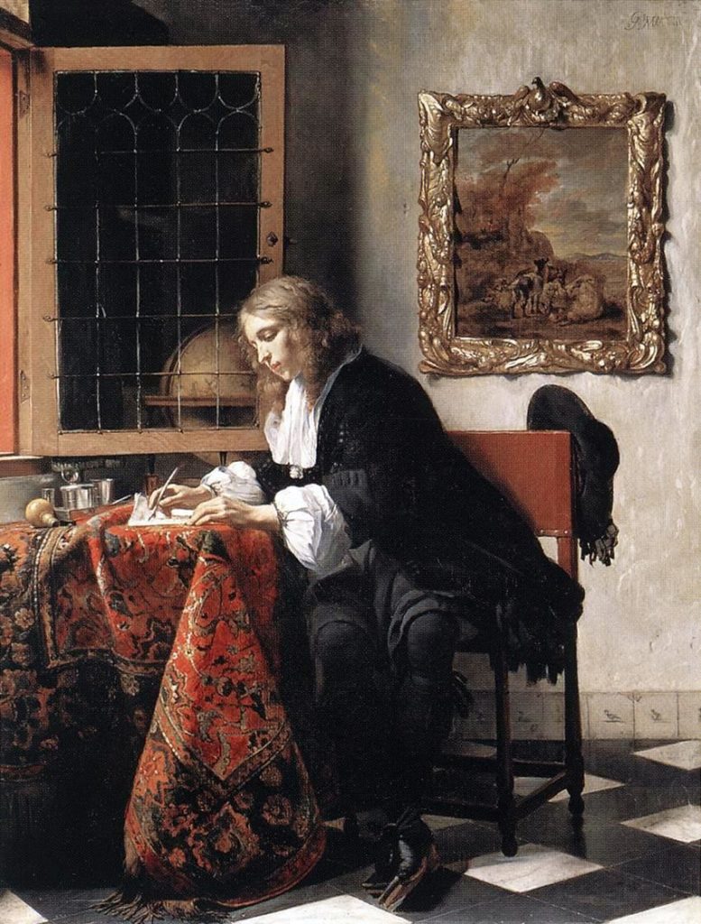 "Man Writing a Letter" de Gabriel Metsu à la National Gallery of Ireland à Dublin