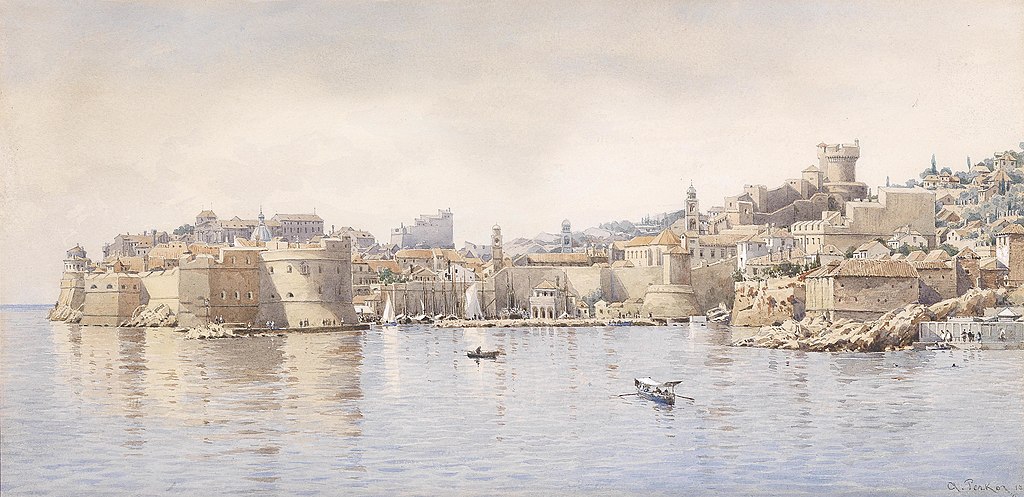 Port de Dubrovnik, peinture d'Anton Perko (1896).