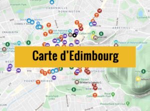 Carte d’Edimbourg (Ecosse) : Plan détaillé gratuit et en français à télécharger