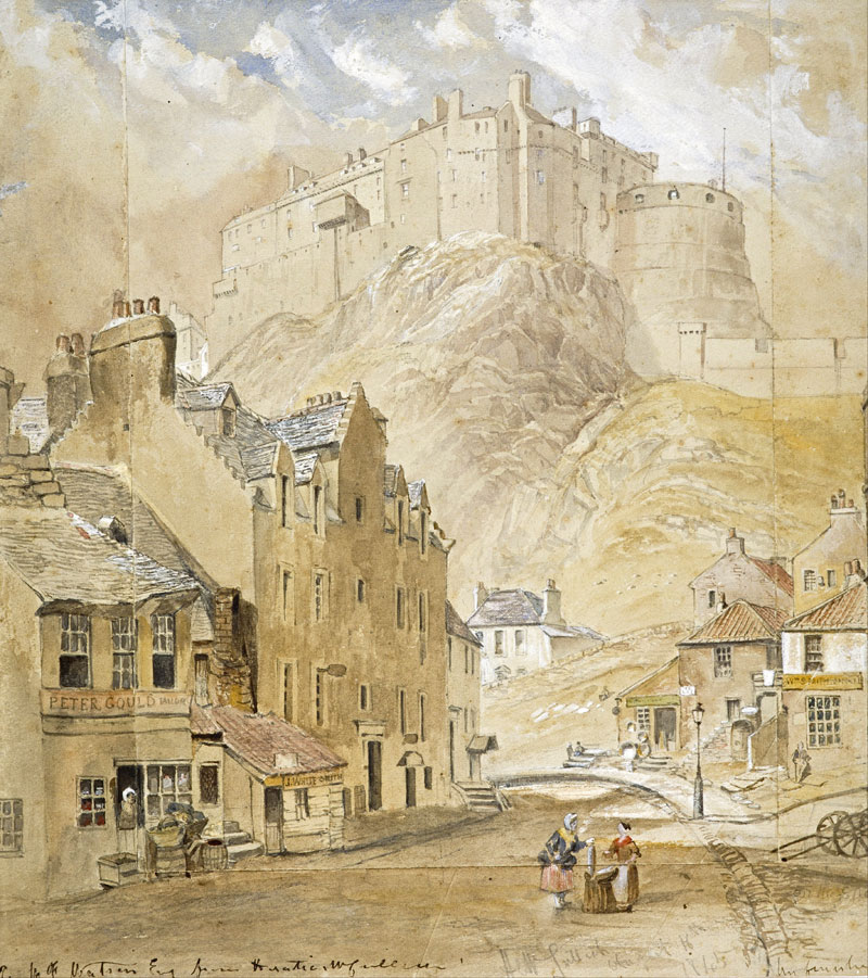 Vue sur le Château d'Edimbourg en Ecosse - Oeuvre d'Horatio McCulloch 