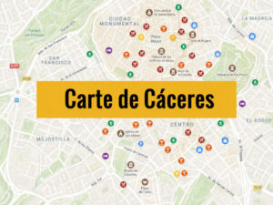 Carte de Caceres : Tous les lieux du guide