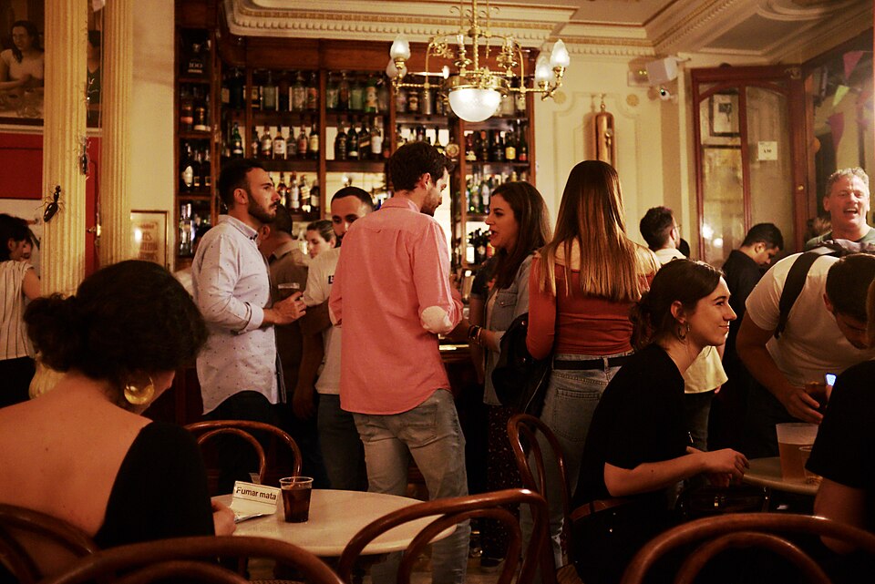 Bar à Madrid durant las Fiestas del Dos de mayo - Photo de Nicolas Vigier - Licence c0