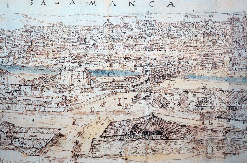 Illustration de Salamanque en 1570 par Anton van den Wygaerde.