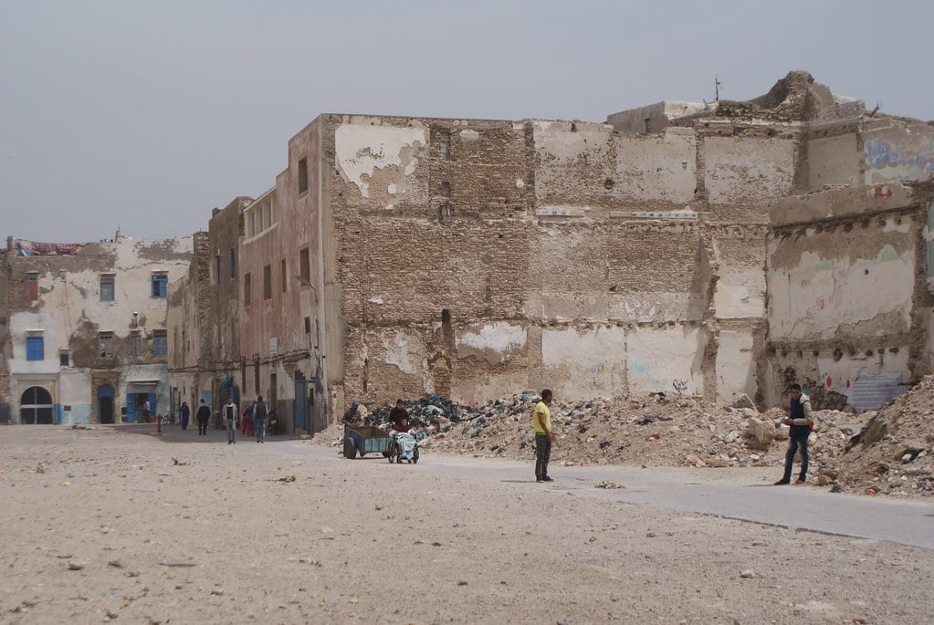 > Ruines et no man's land du Mellah, l'ancien quartier juif d'Essaouira.