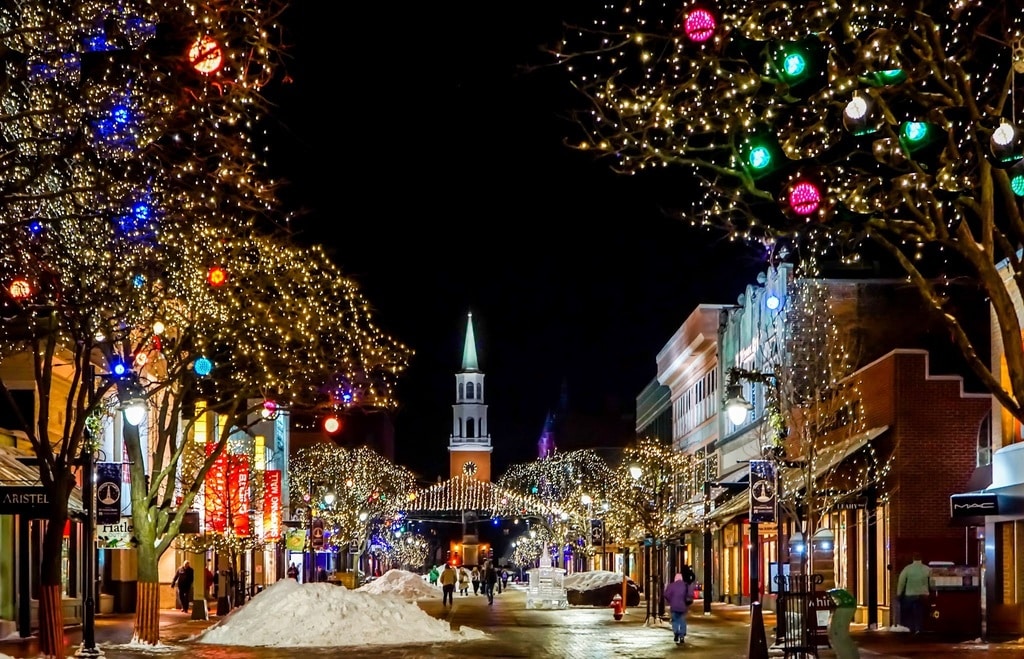 Burlington dans le Vermont sous la neige.