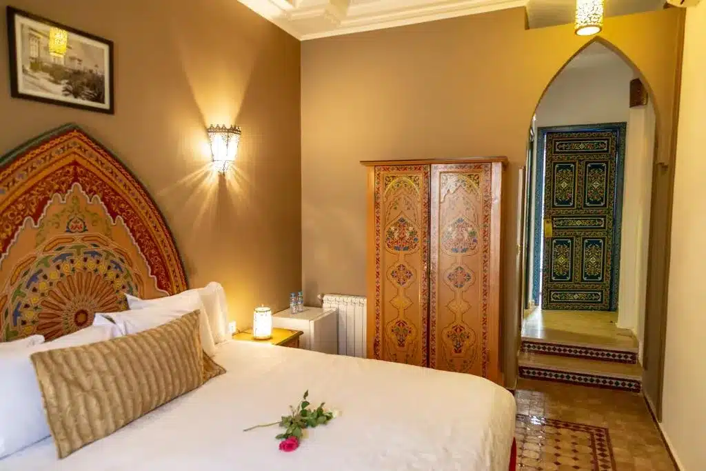 Chambre du Riad Tahra et Spa à Fès.