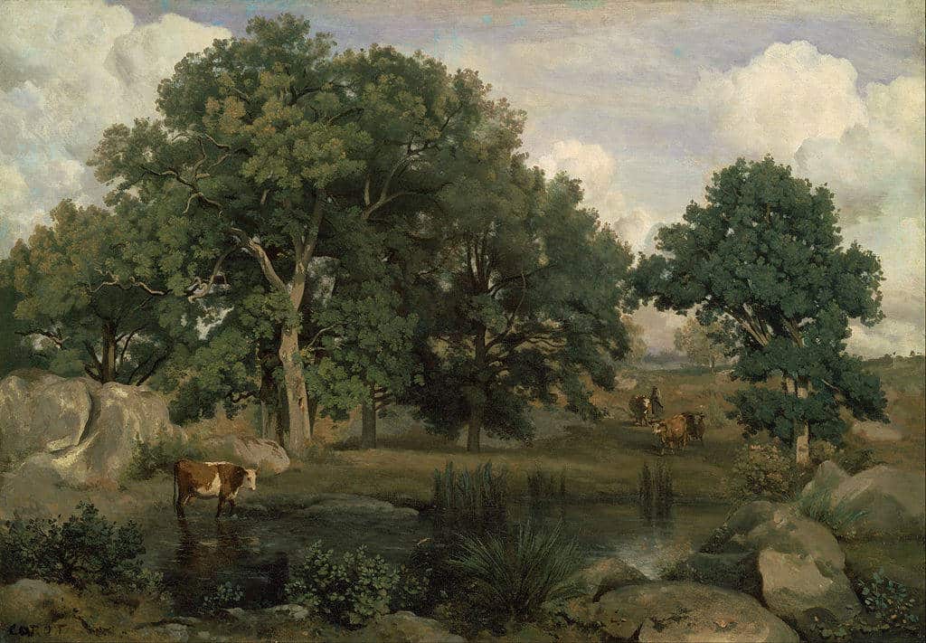 Forêt de Fontainebleau par Jean Baptiste Camille Corot de l'école Barbizon.