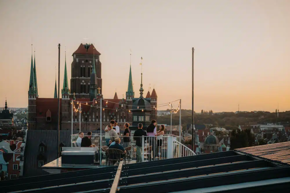 Vue depuis le rooftop du Sassy à Gdansk.
