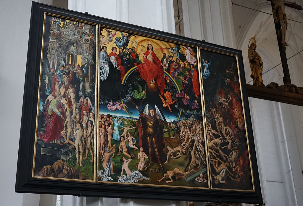 Copie du "Jugement dernier" de Memling dans la Basilique Sainte Marie de Gdansk.