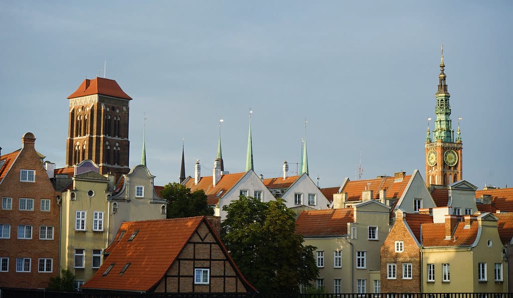 Panorama de la Vieille Ville de Gdansk depuis le Théâtre Shakespearien.