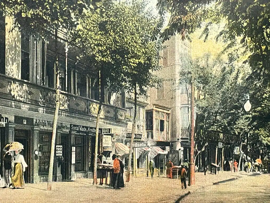 Rue principale de Sopot, aujourd'hui rue Bohaterów Monte Cassino vers 1900.