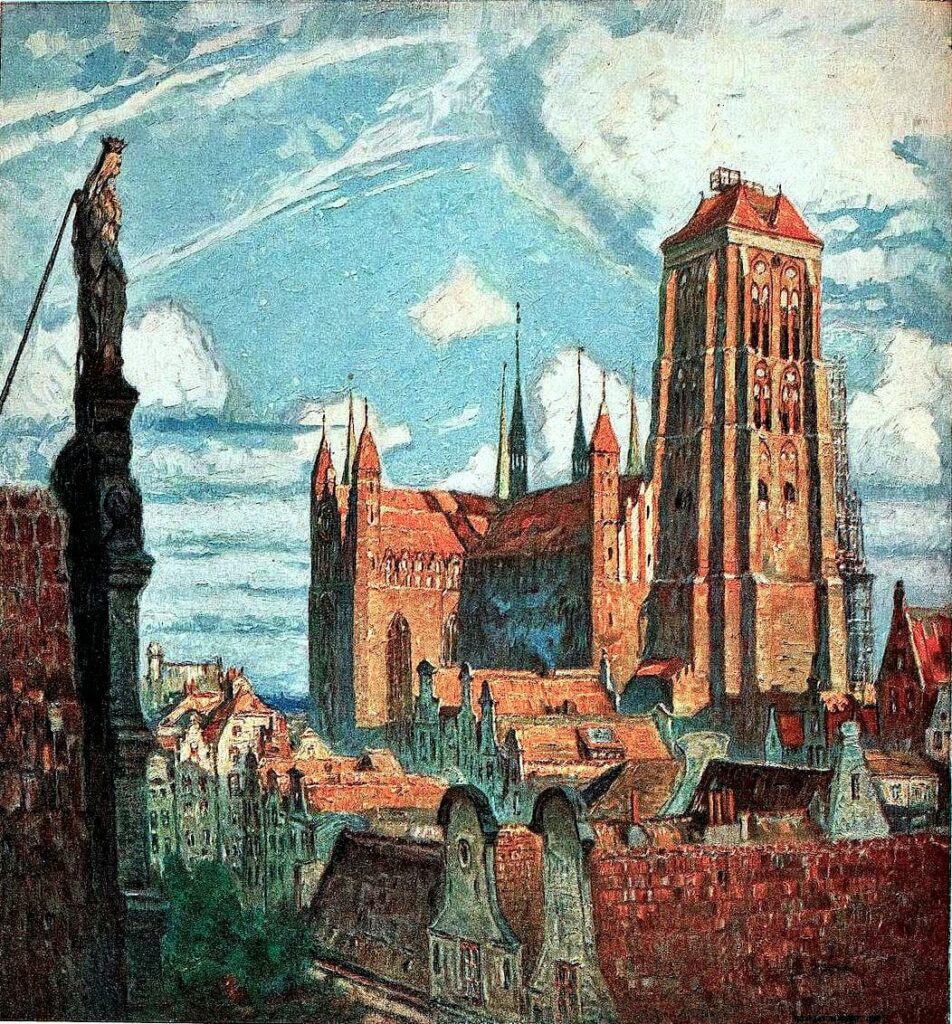 Eglise Sainte Marie de Gdansk (Bazylika Mariacka Wniebowzięcia Najświętszej Maryi Panny w Gdańsku) par Arthur Bendrat.