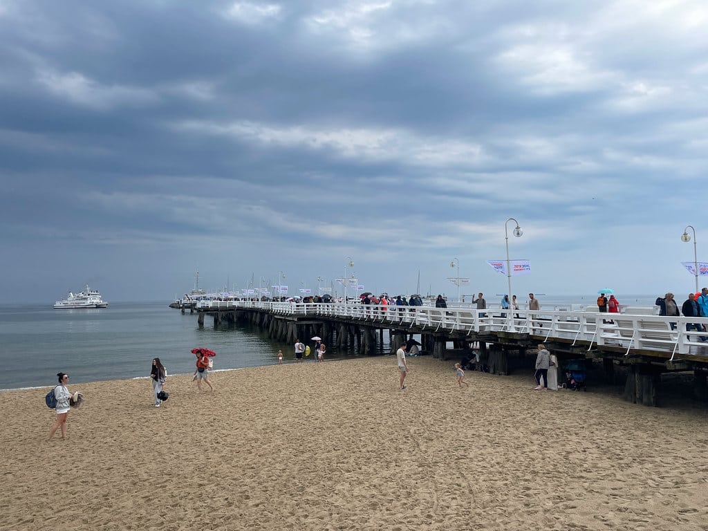 Molo de Sopot, plus grand ponton en bois d'Europe, au bout duquel se trouve la marina.