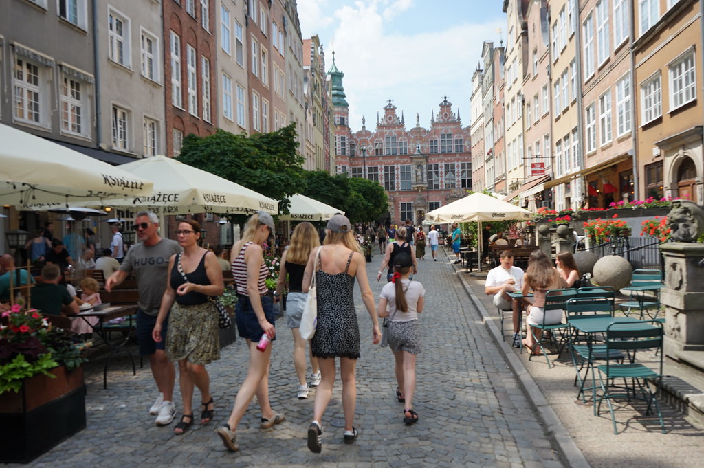 Gdansk en famille sur la rue Piwna, une des rues les plus pittoresques du centre historique.