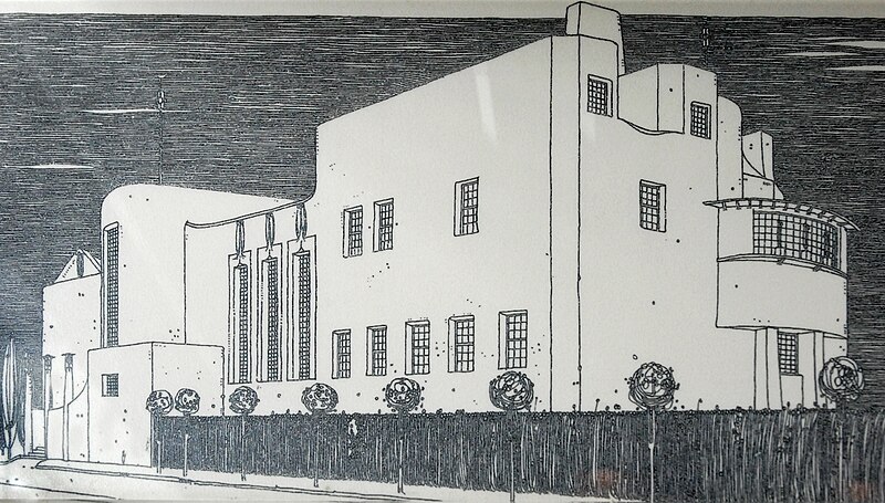 Le dessin de Mackintosh de la « House for an art lover » – Photo de Jean Pierre Dalbéra