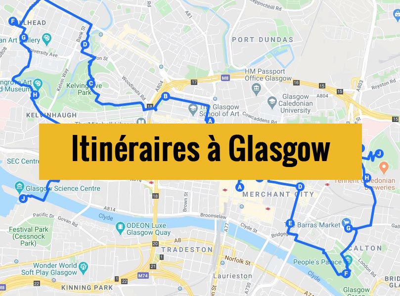 Lire la suite à propos de l’article Visiter Glasgow en 2 jours : Itinéraires à pied [20 étapes]