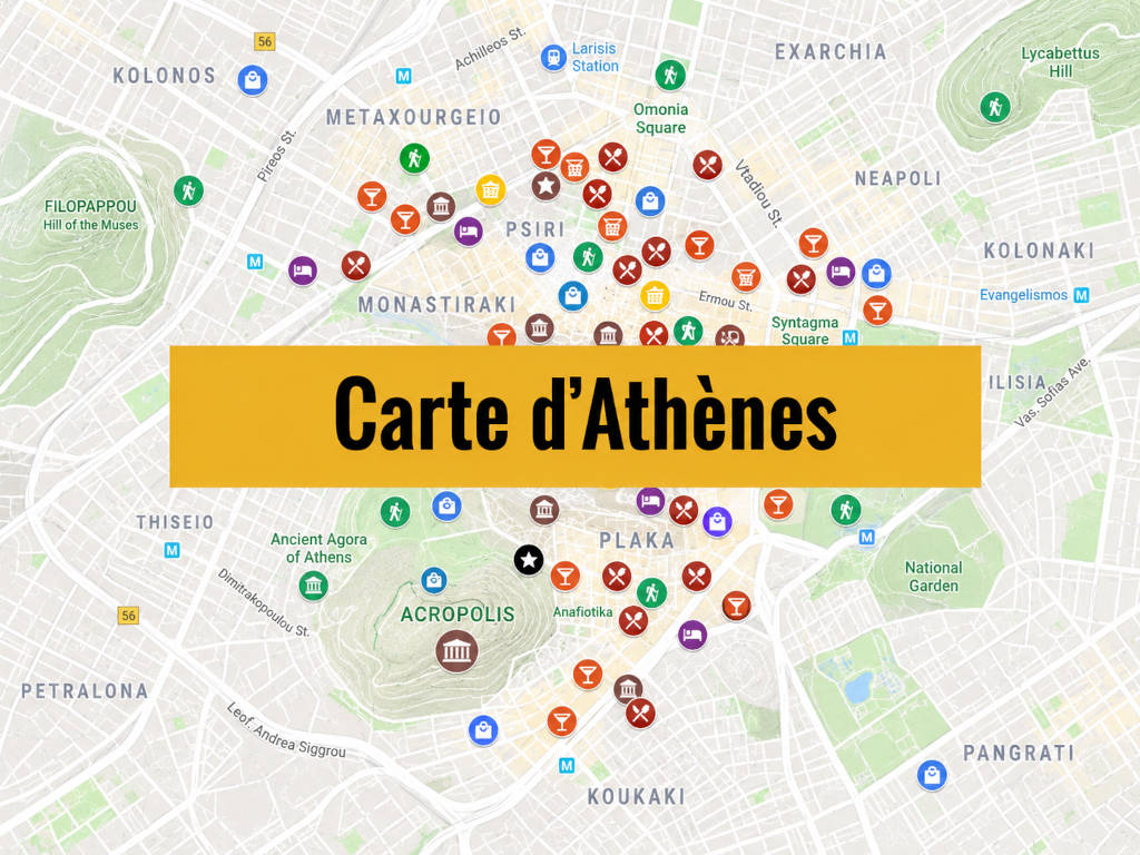 Lire la suite à propos de l’article Carte d&rsquo;Athènes : Tous les lieux du guide