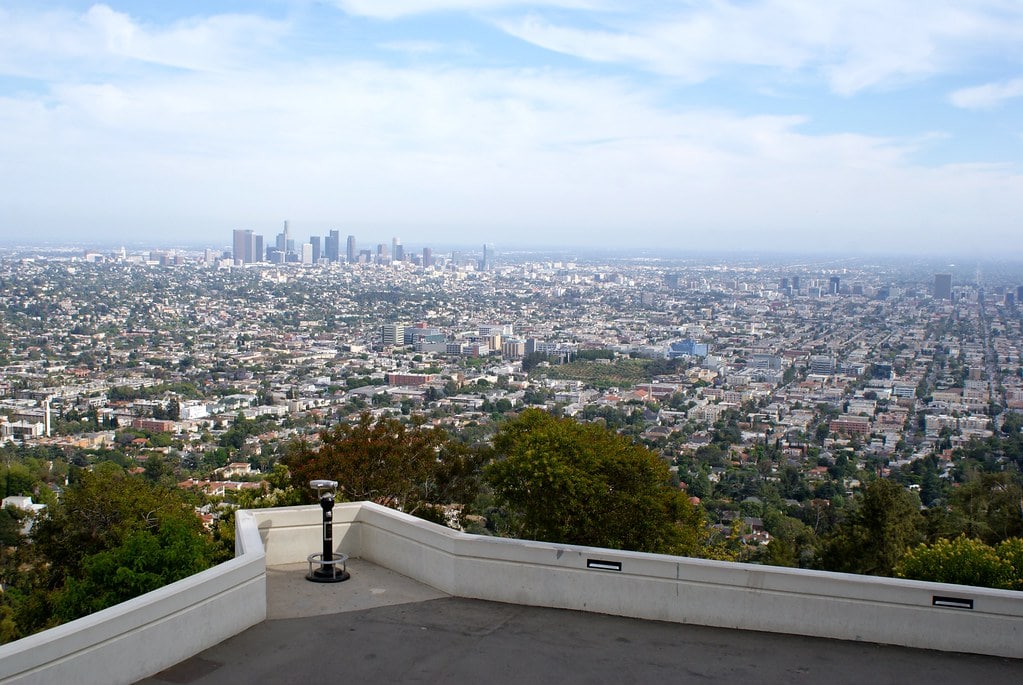 Point de vue depuis le Griffith observatory à Los Angeles.