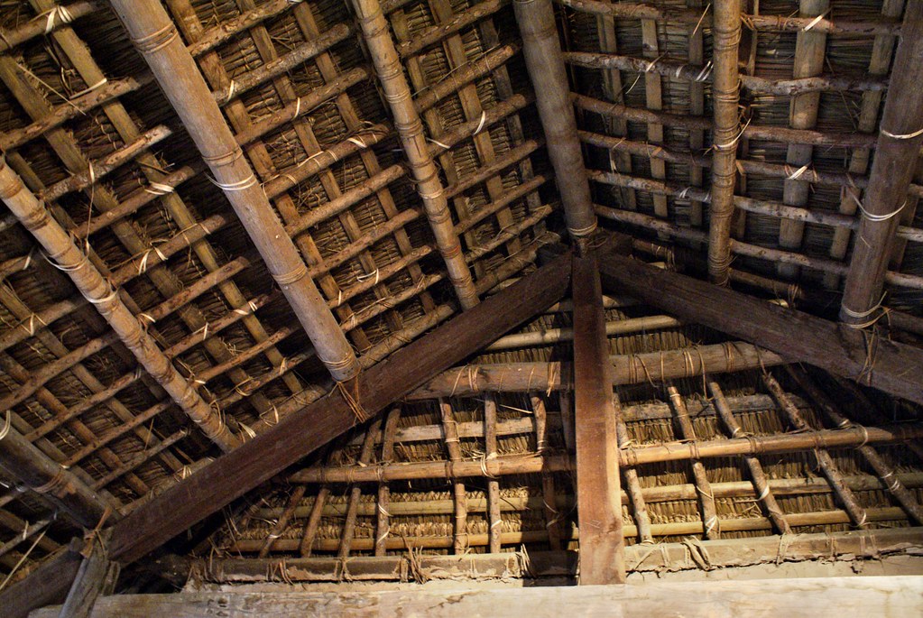 Charpente en bambou de la maison des Chams au musée ethnographique d’Hanoi.