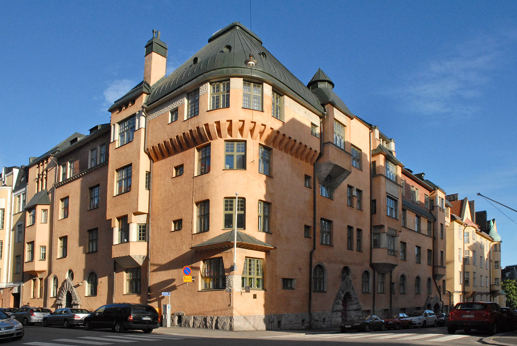 Architecture de style Art Nouveau à Helsinki dans le quartier de Katajanokka. Photo de Dalbéra