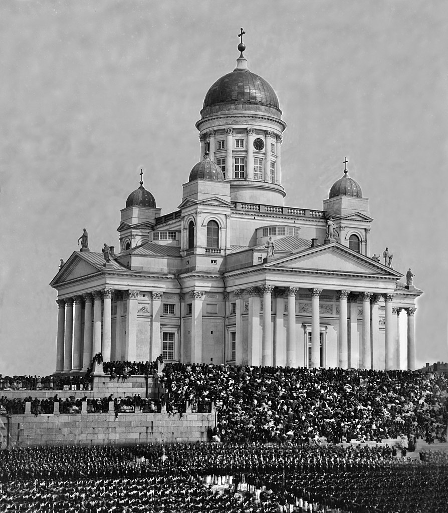 Cathédrale luthérienne d'Helsinki en 1863 lors de la visite du Tsar Alexandre II.