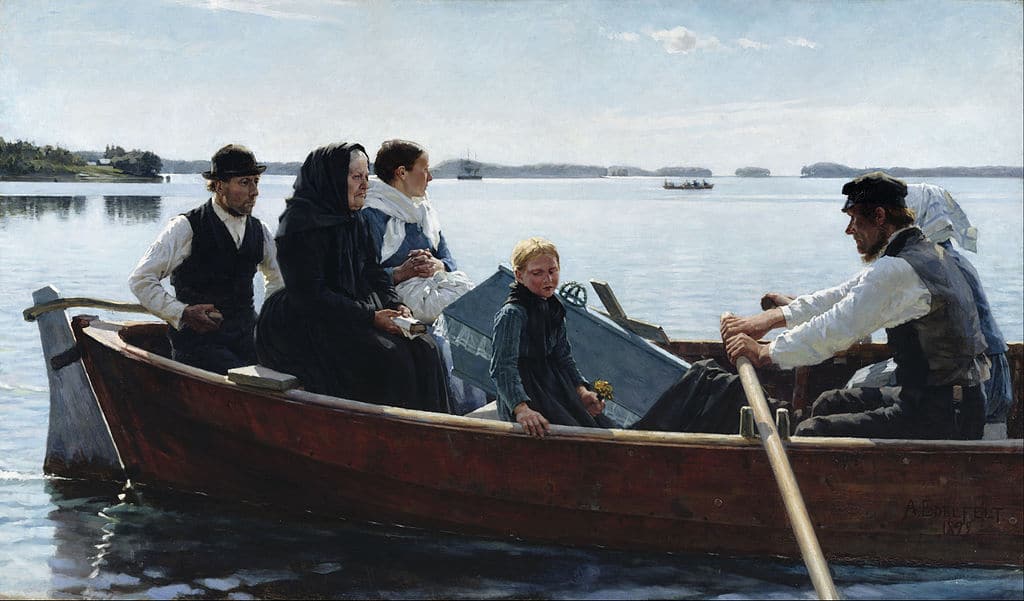 "Transportant un cercueil d'enfant" (1879) d'Albert Edelfelt au Musée Ateneum à Helsinki.