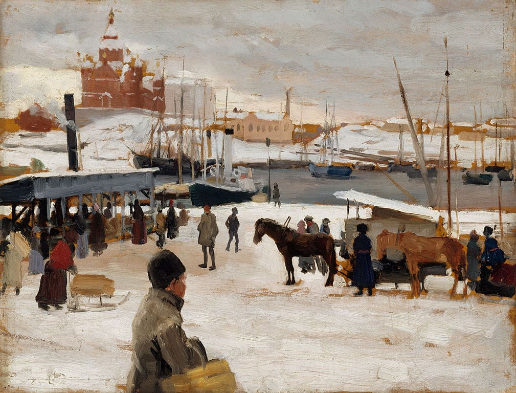 Dans le port d'Helsinki par Albert Edelfelt (1889) au Musée Ateneum à Helsinki.