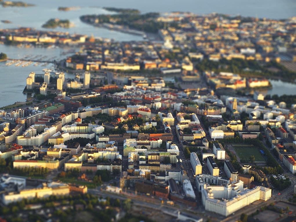 Vue aérienne du quartier de Kallio à Helsinki - Photo de Roope Ritvos