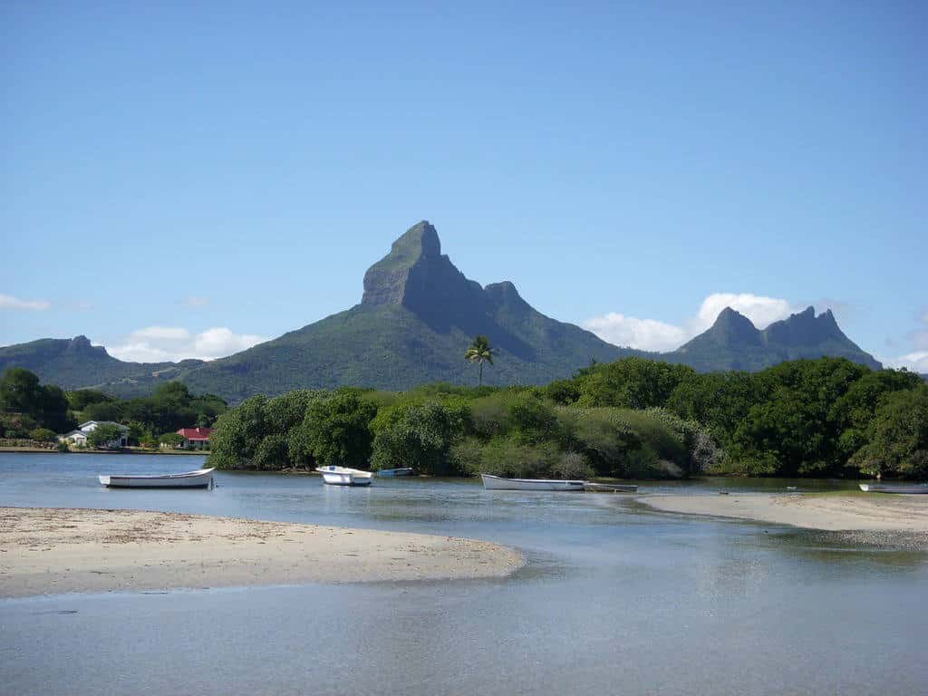 Vue sur la montagne du Rempart sur l'île Maurice.