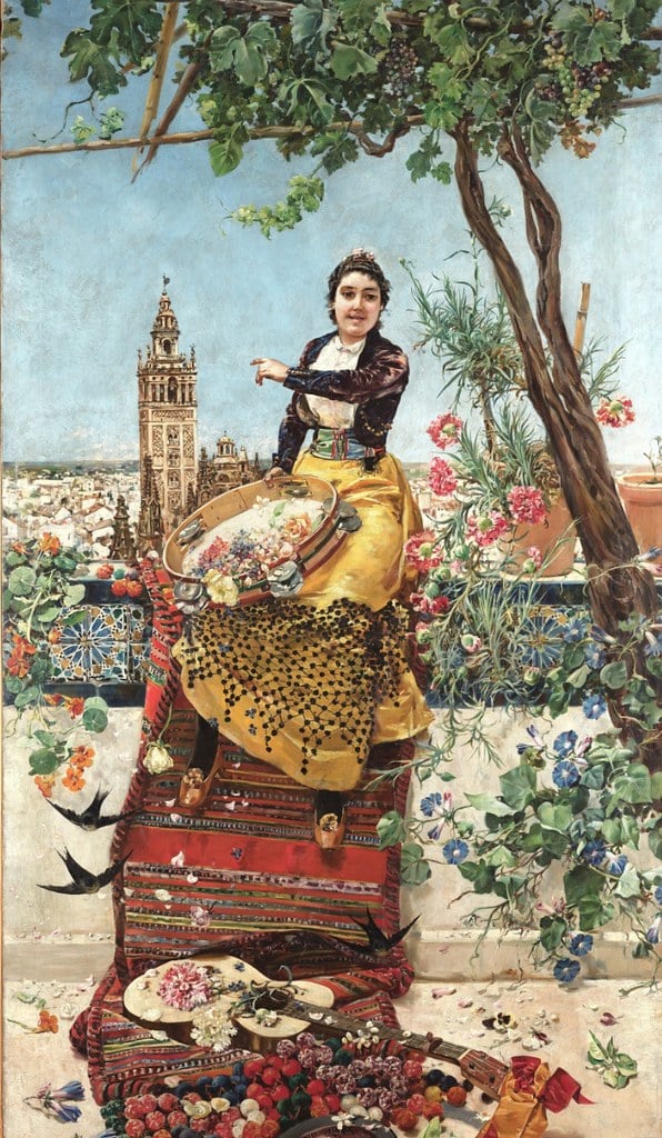 Illustration vue des toits de Séville sur la Giralda.