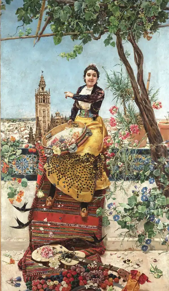 Illustration vue des toits de Séville sur la Giralda.